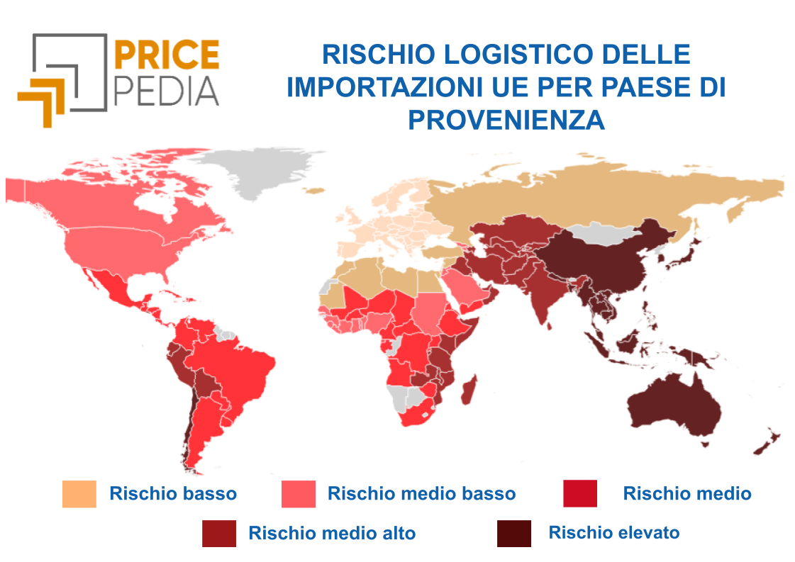 RISCHIO LOGISTICO DELLE IMPORTAZIONI UE PER PAESE DI PROVENIENZA