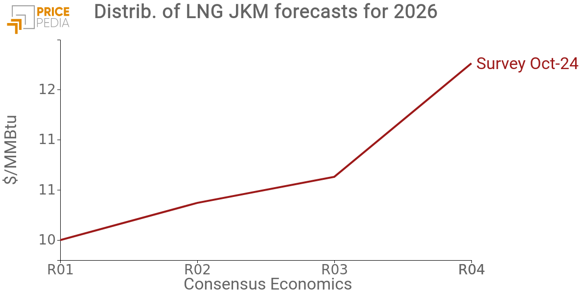 LNG JKM 2026 Forecast Distribution